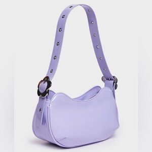 Dolls Kill Delias Purple Patent Daisy Buckle Groovy Flower Shoulder Bag